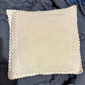 Classic Cream Knit Decorative Pillow